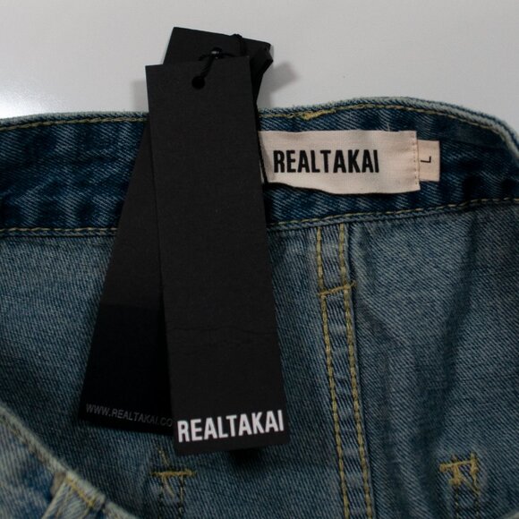 NEW Real Takai High Rise Jeans Juniors Large L Blue Street Flared Hem K06X - Picture 3 of 4